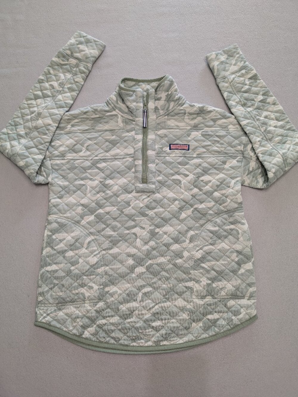 Vineyard Vines Quilted Camo Shep Shirt Quarter Zip Small